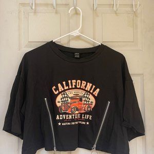 SHEIN California zip front top